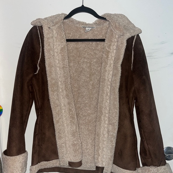 Women's Brown Shearling Jacket - Picture 2 of 5